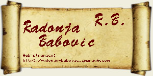 Radonja Babović vizit kartica